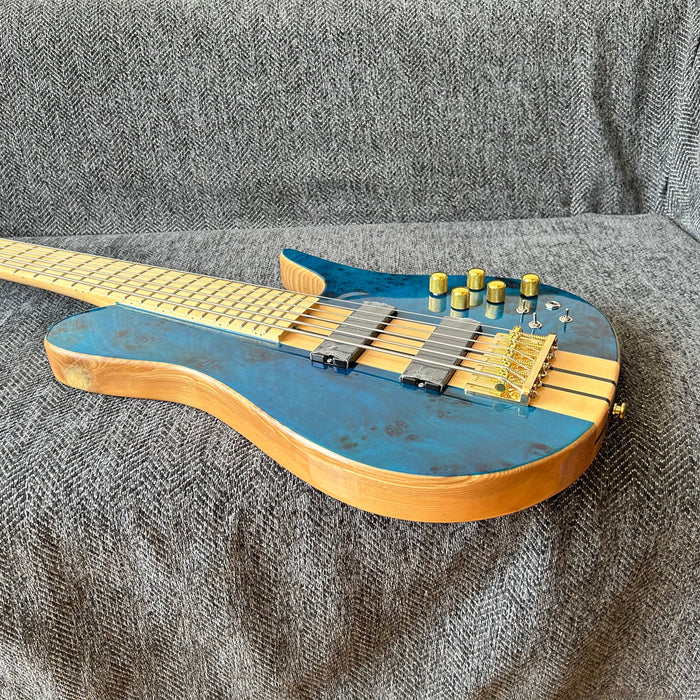 6 Strings Ash Wood Body Neck Through Bass Guitar (GKS-002)