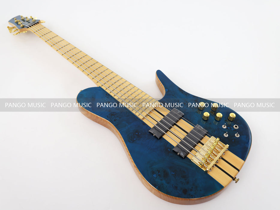 6 Strings Ash Wood Body Neck Through Electric Bass Guitar (GKS-127)