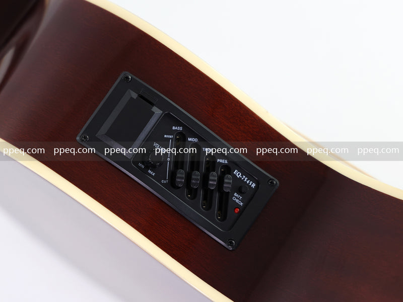 6+12 String Double Neck Acoustic Guitar with Gloss Vintage Tobacco Sunburst Finish (PDN-1216)