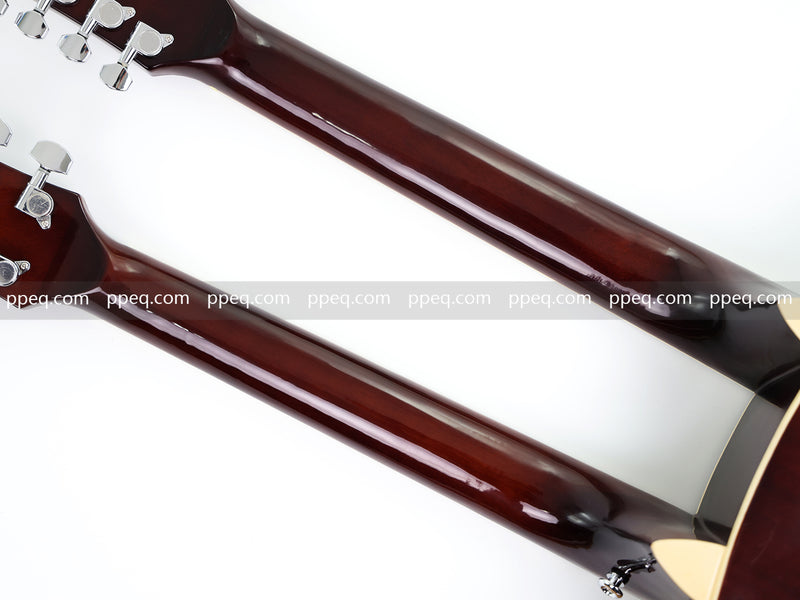 6+12 String Double Neck Acoustic Guitar with Gloss Vintage Tobacco Sunburst Finish (PDN-1216)