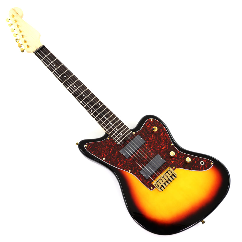 7-String Jaguar Style Offset Body Custom Electric Guitar with Gloss Sunburst Finish (GKS-067)