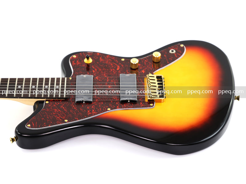 7-String Jaguar Style Offset Body Custom Electric Guitar with Gloss Sunburst Finish (GKS-067)
