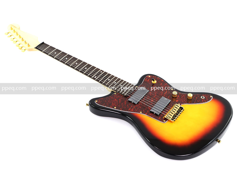7-String Jaguar Style Offset Body Custom Electric Guitar with Gloss Sunburst Finish (GKS-067)