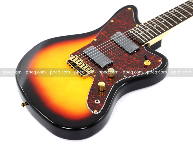 7-String Jaguar Style Offset Body Custom Electric Guitar with Gloss Sunburst Finish (GKS-067)