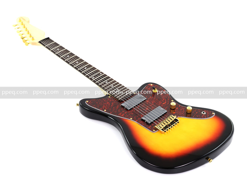 7-String Jaguar Style Offset Body Custom Electric Guitar with Gloss Sunburst Finish (GKS-067)
