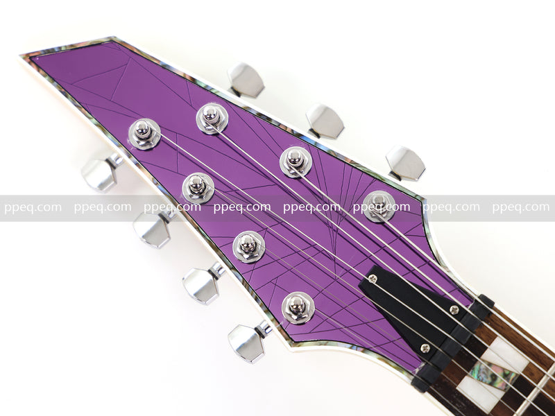 7-String Left-Handed Electric Guitar with Cracked Purple Mirror Top (PIB-125)