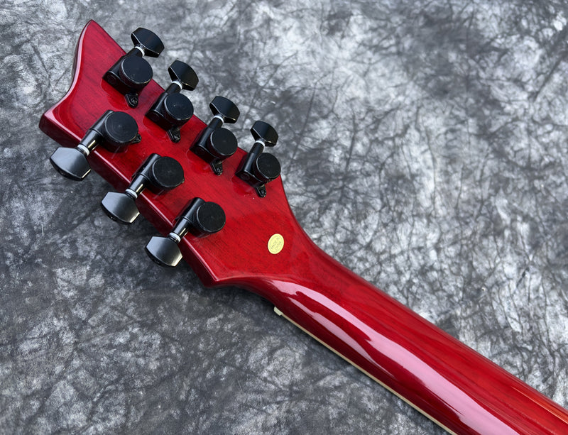 7-String Semi-Hollow Body Electric Guitar with Gloss Cherry Sunburst Finish (YMZ-262)