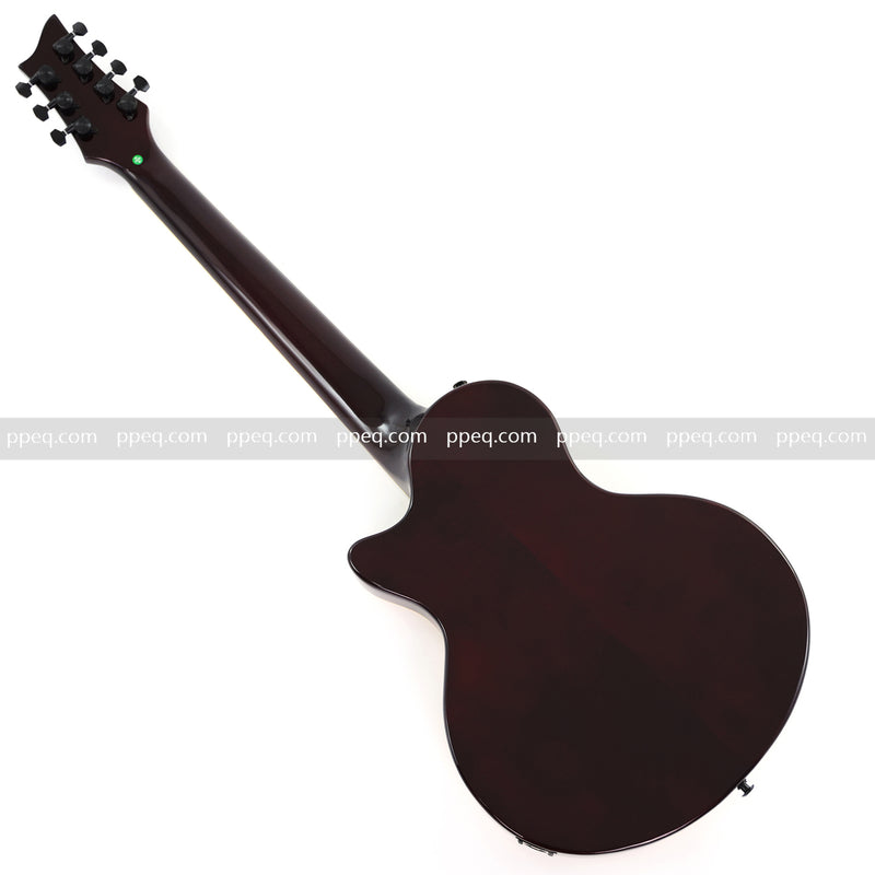 7-String Semi-Hollow Body Electric Guitar with Gloss Natural Finish (YMZ-010)