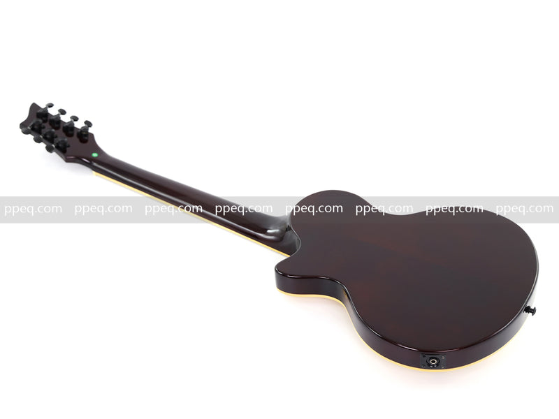 7-String Semi-Hollow Body Electric Guitar with Gloss Natural Finish (YMZ-010)