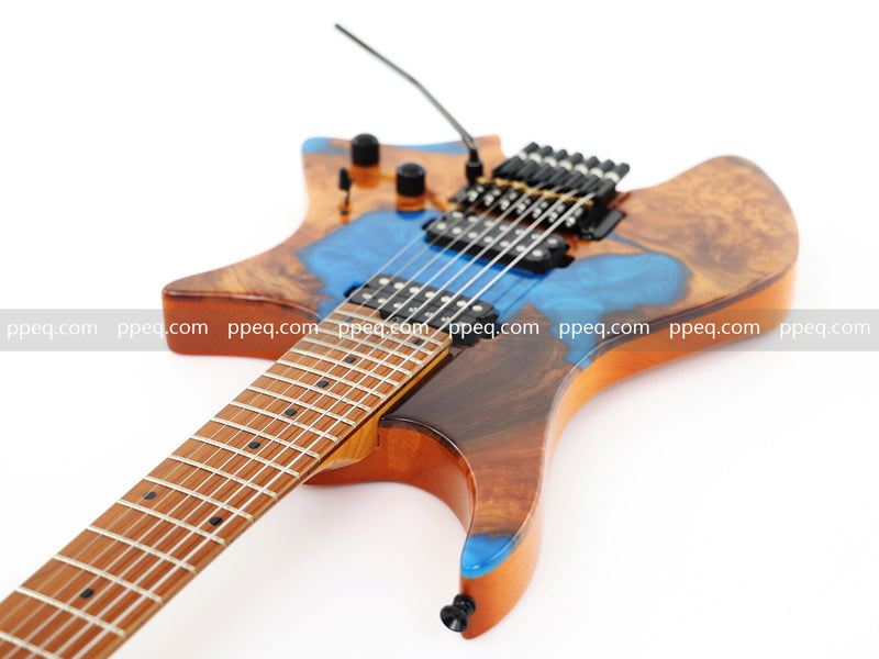 7-String Tapered Neck ResinBurl Body Headless Electric Guitar (PHG-001)