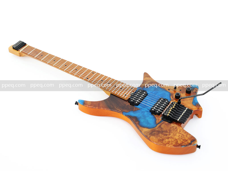 7-String Tapered Neck ResinBurl Body Headless Electric Guitar (PHG-001)
