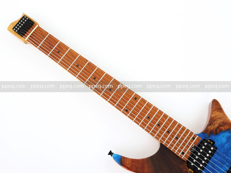 7-String Tapered Neck ResinBurl Body Headless Electric Guitar (PHG-001)