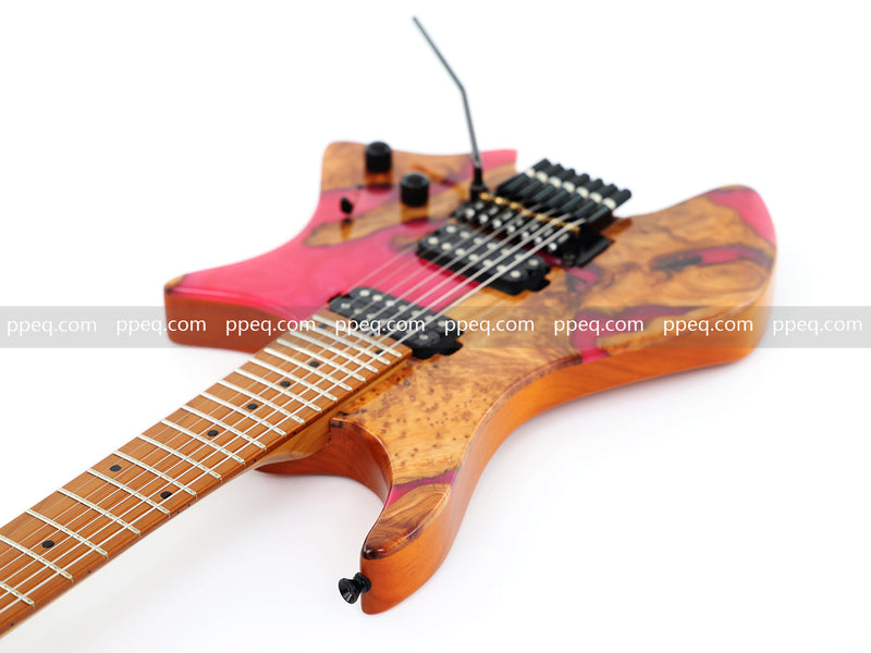 7-String Tapered Neck ResinBurl Body Headless Electric Guitar (PHG-002)