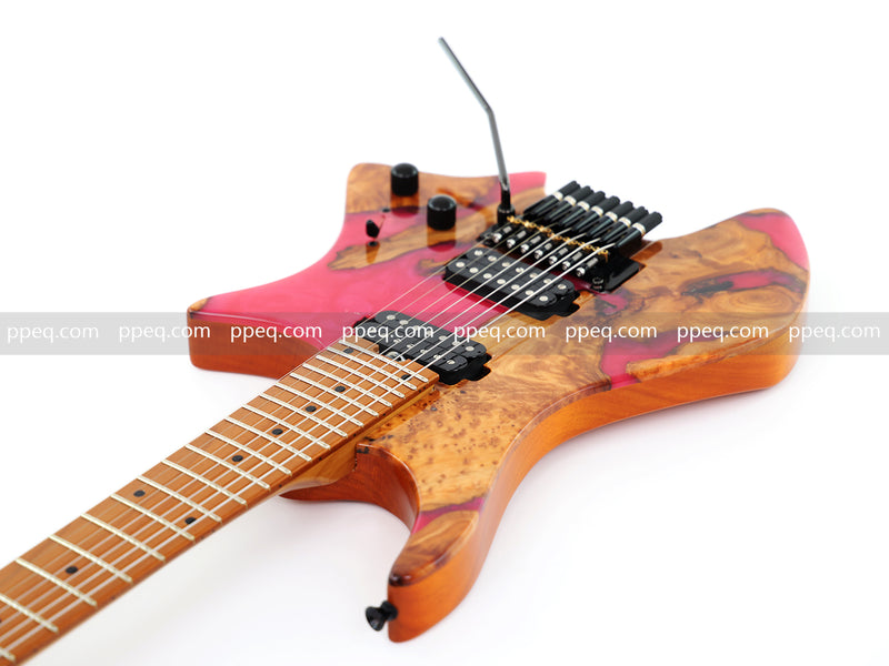 7-String Tapered Neck ResinBurl Body Headless Electric Guitar (PHG-002)
