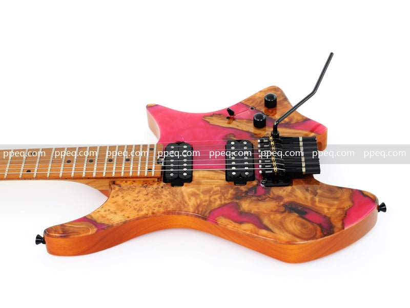 7-String Tapered Neck ResinBurl Body Headless Electric Guitar (PHG-002)