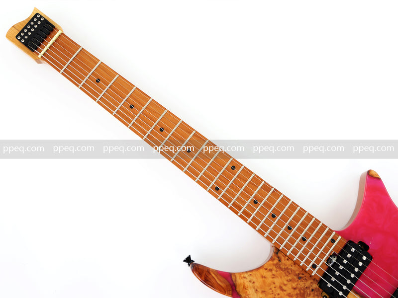 7-String Tapered Neck ResinBurl Body Headless Electric Guitar (PHG-002)