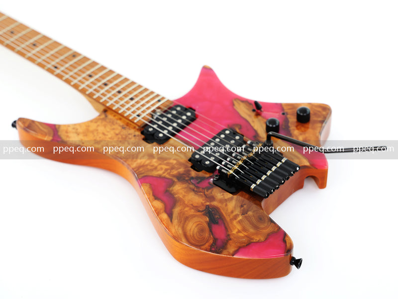 7-String Tapered Neck ResinBurl Body Headless Electric Guitar (PHG-002)