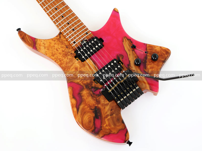 7-String Tapered Neck ResinBurl Body Headless Electric Guitar (PHG-002)