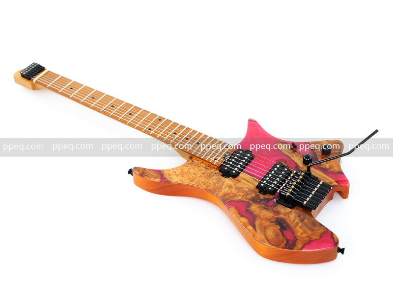 7-String Tapered Neck ResinBurl Body Headless Electric Guitar (PHG-002)