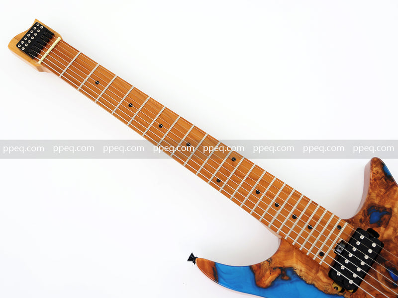 7-String Tapered Neck ResinBurl Body Headless Electric Guitar (PHG-003)