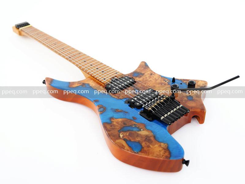7-String Tapered Neck ResinBurl Body Headless Electric Guitar (PHG-003)