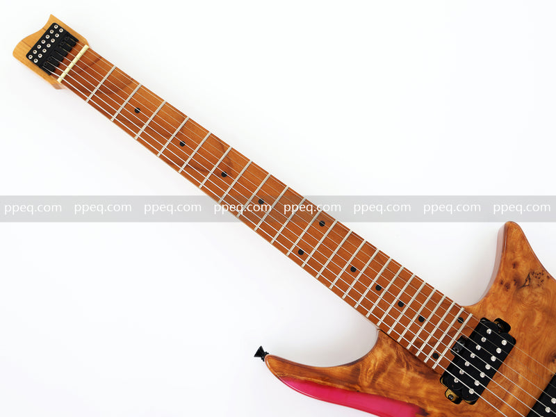 7-String Tapered Neck ResinBurl Body Headless Electric Guitar (PHG-014)