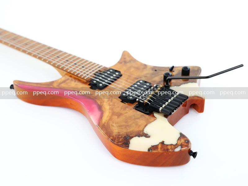 7-String Tapered Neck ResinBurl Body Headless Electric Guitar (PHG-014)