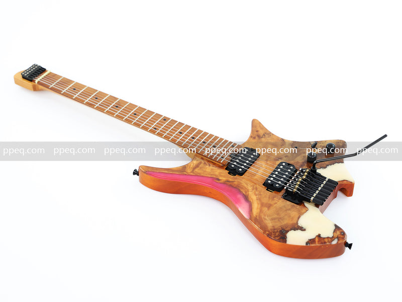 7-String Tapered Neck ResinBurl Body Headless Electric Guitar (PHG-014)