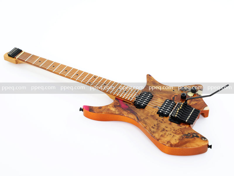 7-String Tapered Neck ResinBurl Body Headless Electric Guitar (PHG-017)