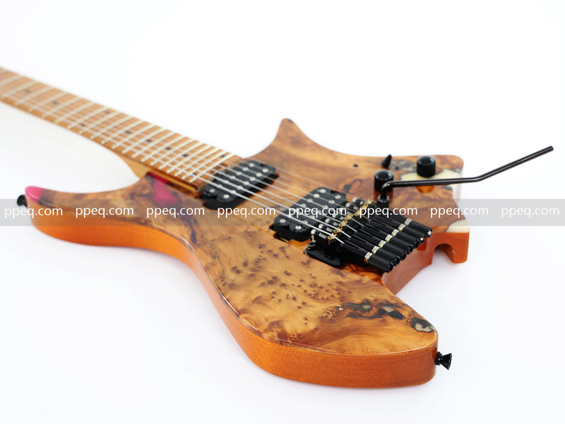 7-String Tapered Neck ResinBurl Body Headless Electric Guitar (PHG-017)