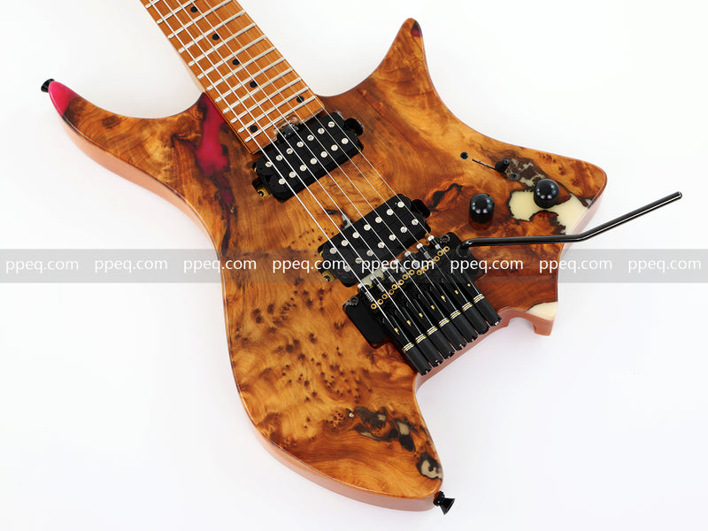 7-String Tapered Neck ResinBurl Body Headless Electric Guitar (PHG-017)