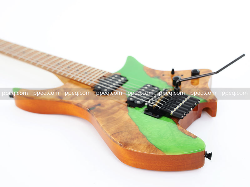 7-String Tapered Neck ResinBurl Body Headless Electric Guitar (PHG-018)