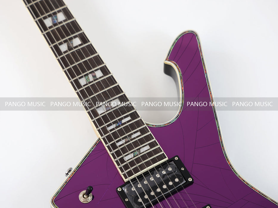 7 Strings Electric Guitar with Cracked Purple Mirror Top (PIB-123)