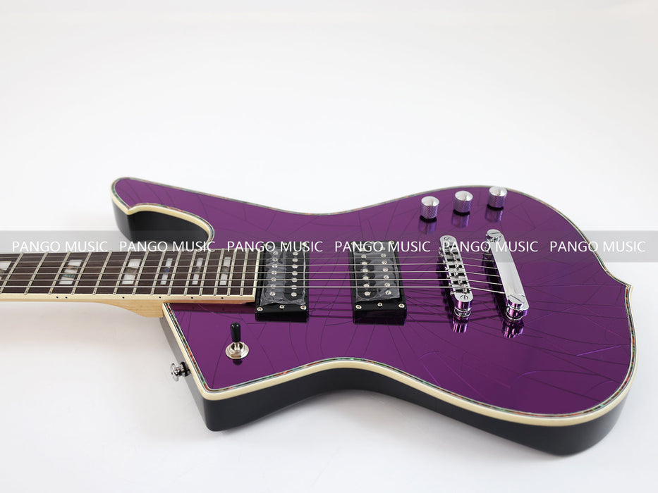 7 Strings Electric Guitar with Cracked Purple Mirror Top (PIB-123)