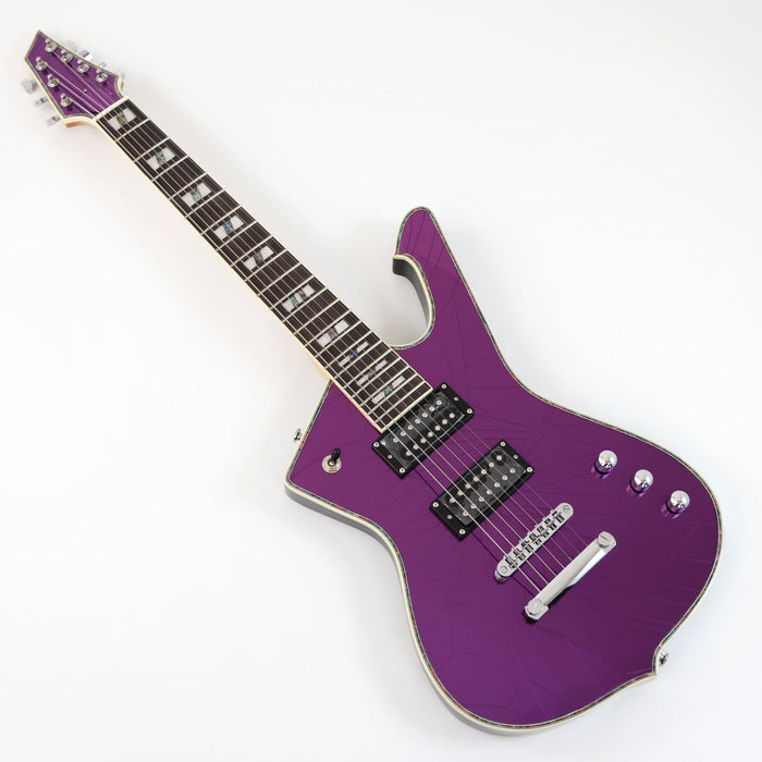 7 Strings Electric Guitar with Cracked Purple Mirror Top (PIB-123)