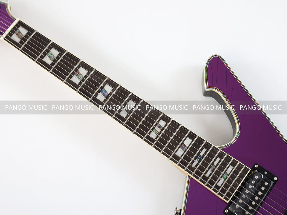 7 Strings Electric Guitar with Cracked Purple Mirror Top (PIB-123)