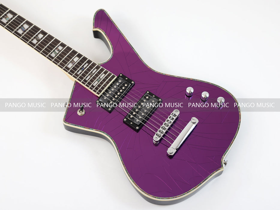 7 Strings Electric Guitar with Cracked Purple Mirror Top (PIB-123)