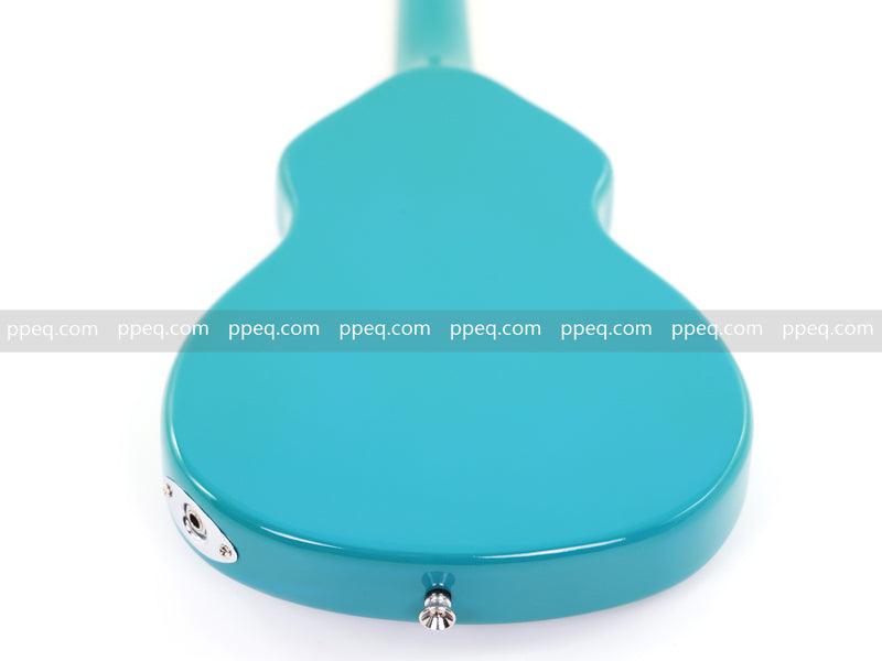 8-String Shorty Solid Body Electric Guitar with Gloss Turquoise Blue Finish (HY-2528)