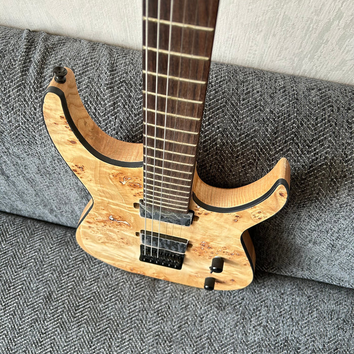 Ash Wood Body Electric Guitar with Burl Maple Top (GKS-004)