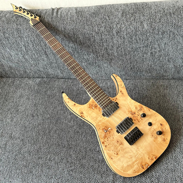 Ash Wood Body Electric Guitar with Burl Maple Top (GKS-004)