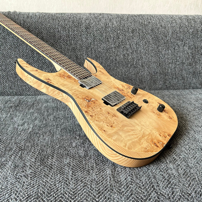 Ash Wood Body Electric Guitar with Burl Maple Top (GKS-004)