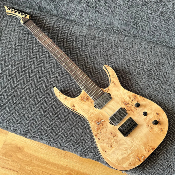 Ash Wood Body Electric Guitar with Burl Maple Top (GKS-004)