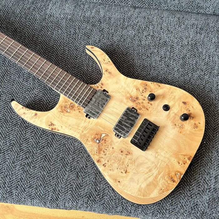 Ash Wood Body Electric Guitar with Burl Maple Top (GKS-004)