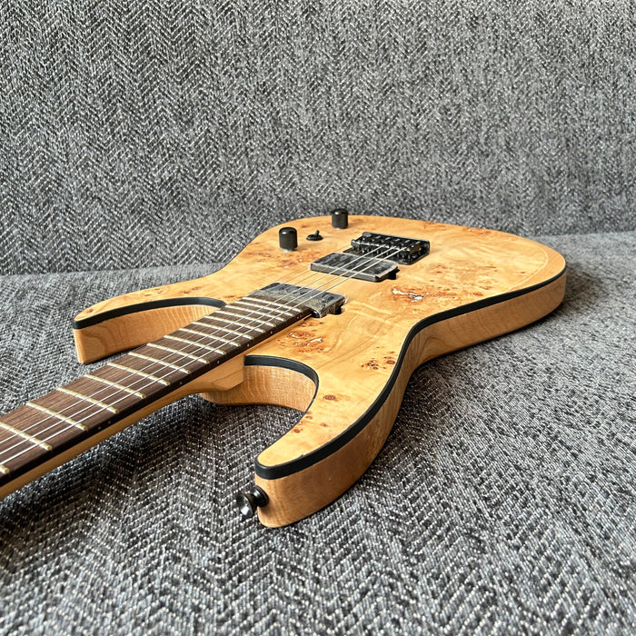 Ash Wood Body Electric Guitar with Burl Maple Top (GKS-004)