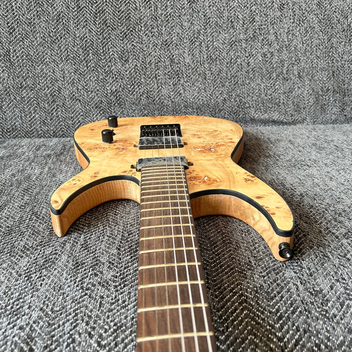 Ash Wood Body Electric Guitar with Burl Maple Top (GKS-004)