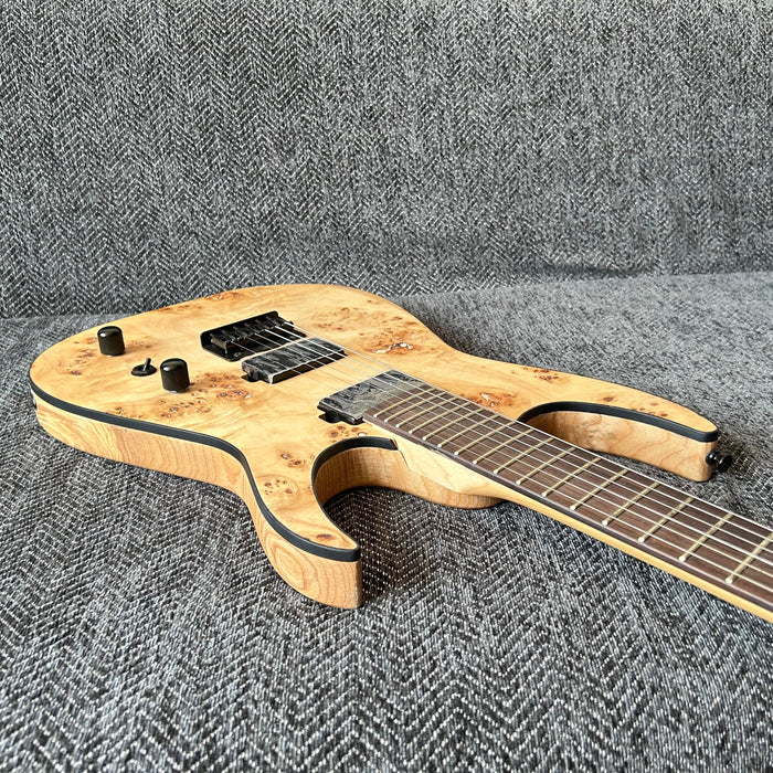 Ash Wood Body Electric Guitar with Burl Maple Top (GKS-004)