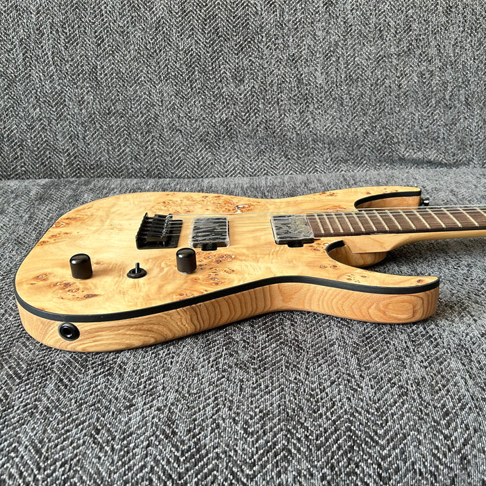 Ash Wood Body Electric Guitar with Burl Maple Top (GKS-004)