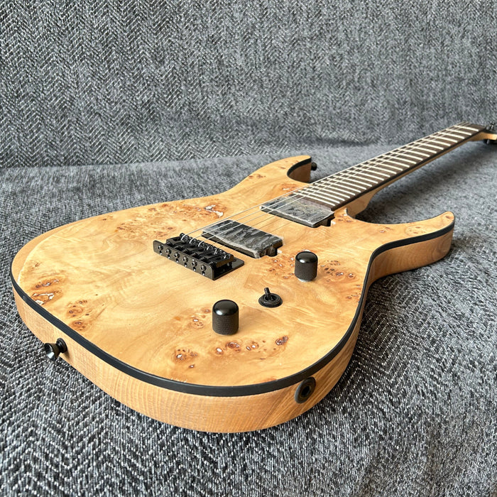 Ash Wood Body Electric Guitar with Burl Maple Top (GKS-004)