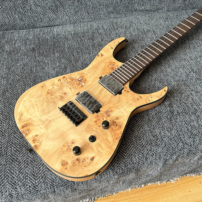 Ash Wood Body Electric Guitar with Burl Maple Top (GKS-004)