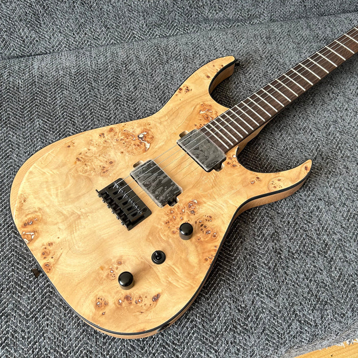 Ash Wood Body Electric Guitar with Burl Maple Top (GKS-004)